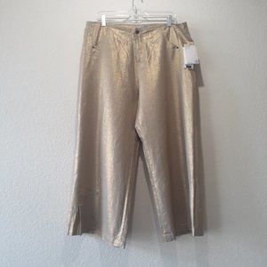 Philippe ADEC2  Wide Leg Gold Metallic  Pants NWT